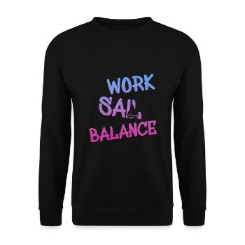 work sail balance - Unisex Pullover - Schwarz - Vorne - Alina (178cm) & Michal (187cm)