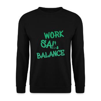 Segeldesign Segelboot Sailing - Unisex Pullover - Schwarz - Vorne - Alina (178cm) & Michal (187cm)