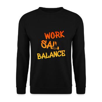 work sail balance - Unisex Pullover - Schwarz - Vorne - Alina (178cm) & Michal (187cm)