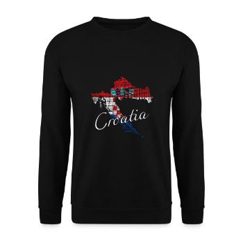 Kroatien Croatia - Unisex Pullover - Schwarz - Vorne - Alina (178cm) & Michal (187cm)