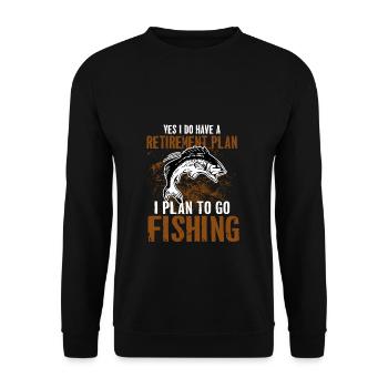 Cadeau du pêcheur à la canne à pêche - Sweat-shirt Unisexe - noir - Devant - Alina (178cm) & Michal (187cm)
