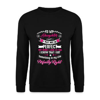 A la fille Cadeau de la maman Papa Parent - Sweat-shirt Unisexe - noir - Devant - Alina (178cm) & Michal (187cm)