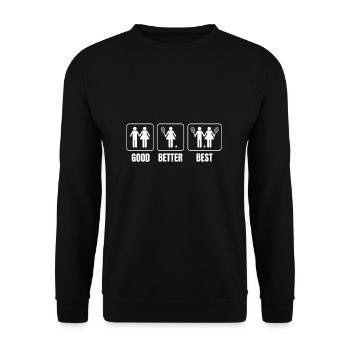 Tennis Platz Tennis match Tennisspieler Geschenk - Unisex Pullover - Schwarz - Vorne - Alina (178cm) & Michal (187cm)