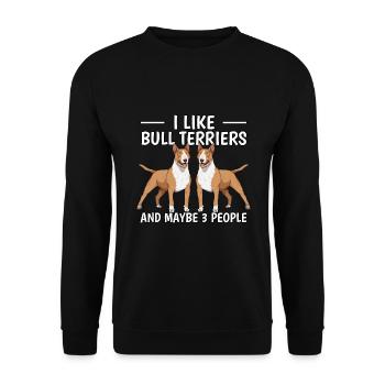 Bullterrier I Like Bull Terriers - Sweat-shirt Unisexe - noir - Devant - Alina (178cm) & Michal (187cm)