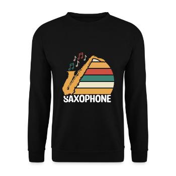 Saxophone Jazz - Sweat-shirt Unisexe - noir - Devant - Alina (178cm) & Michal (187cm)