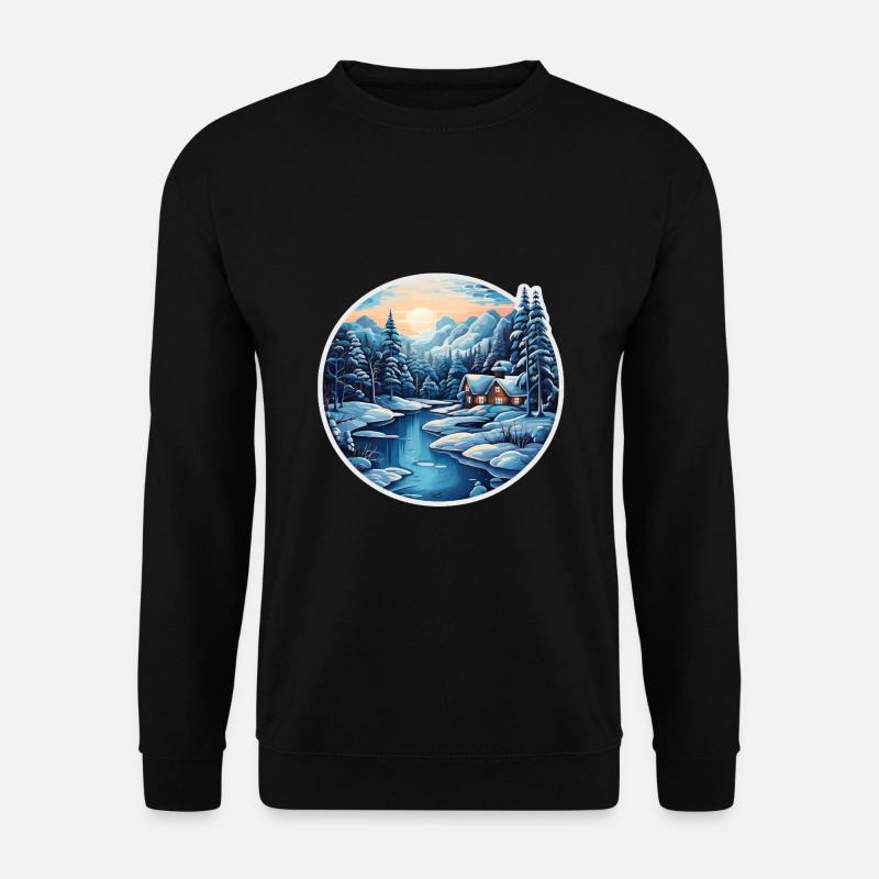 Winterlandschaft - Unisex Pullover - Schwarz