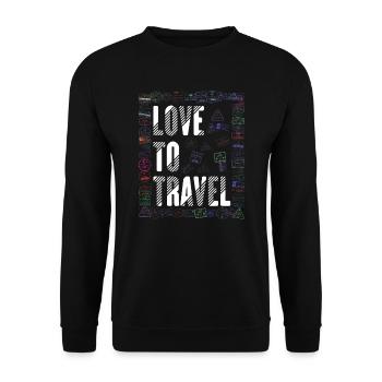 Stamp Flight Travel Holiday Cruise - Unisex Sweatshirt - black - Front - Alina (178cm) & Michal (187cm)