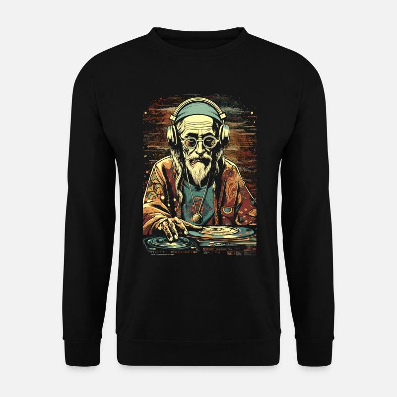 DJ hippie cool à son apogée - Sweat-shirt Unisexe - noir