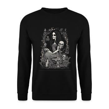Belle, femme squelette d’horreur de conte de fées - Sweat-shirt Unisexe - noir - Devant - Alina (178cm) & Michal (187cm)