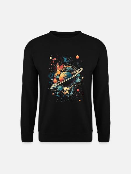Surrealistische Planeten mit Saturn - Unisex Pullover - Schwarz