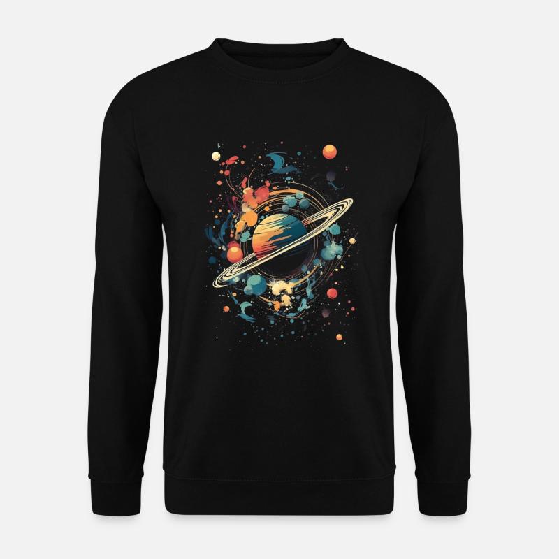 Surrealistische Planeten mit Saturn - Unisex Pullover - Schwarz