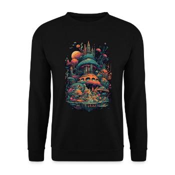 Trippy Explosion - Motif psychédélique - Sweat-shirt Unisexe - noir - Devant - Alina (178cm) & Michal (187cm)