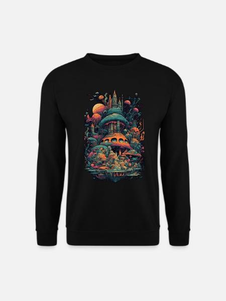 Trippy Explosion - Psychedelic Motif - Unisex Sweatshirt - black