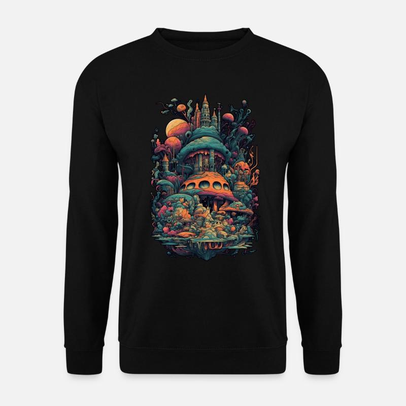 Trippy Explosion - Psychedelisches Motiv - Unisex Pullover - Schwarz