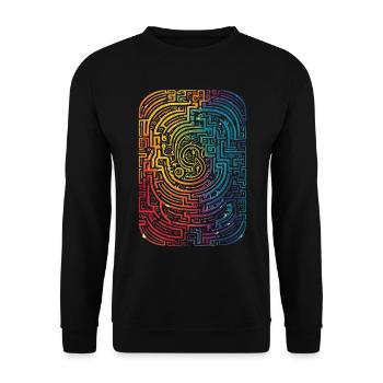 Cool, Surreal Rainbow Retro Tubes Pattern - Unisex Sweatshirt - black - Front - Alina (178cm) & Michal (187cm)