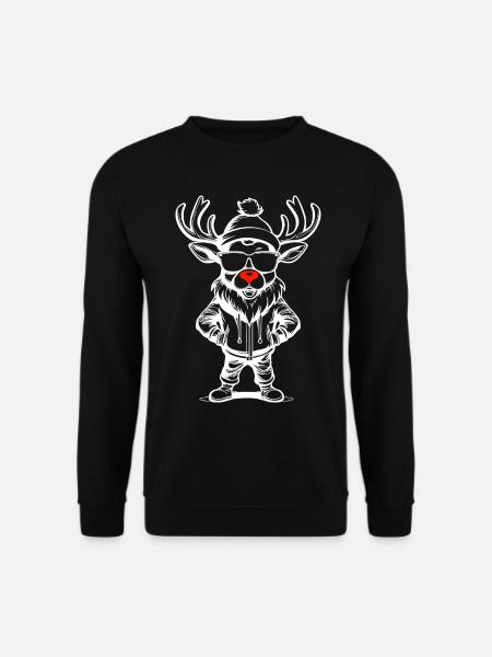Reindeer Christmas Gift Idea - Unisex Sweatshirt - black