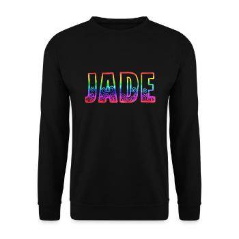 jade rs regenbogen - Unisex Pullover - Schwarz - Vorne - Alina (178cm) & Michal (187cm)