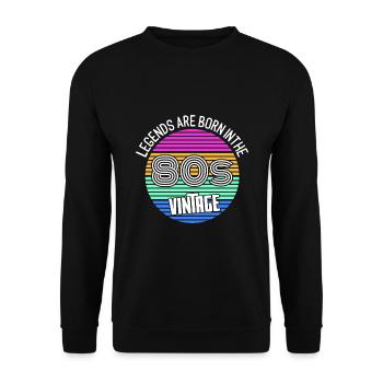 Geboren in den 80ern - Unisex Pullover - Schwarz - Vorne - Alina (178cm) & Michal (187cm)