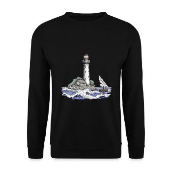 Lighthouse - Unisex Sweatshirt - black - Front - Alina (178cm) & Michal (187cm)