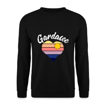 Lake Garda Fan Lake Garda Holiday - Unisex Sweatshirt - black - Front - Alina (178cm) & Michal (187cm)