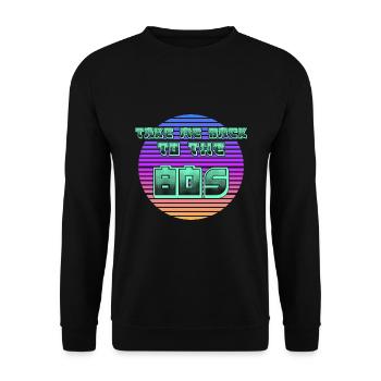 Leben in den 80s - Unisex Pullover - Schwarz - Vorne - Alina (178cm) & Michal (187cm)
