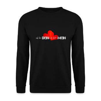 Valentinstag ich bin dein du bist mein - Unisex Pullover - Schwarz - Vorne - Alina (178cm) & Michal (187cm)