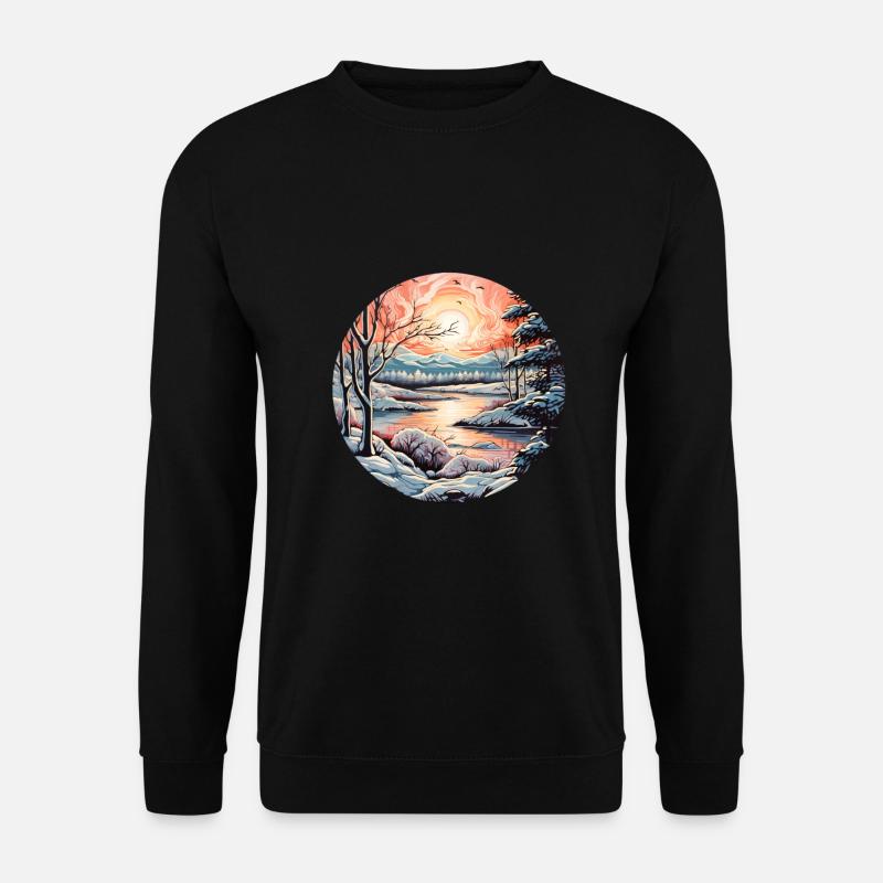 Winterlandschaft - Unisex Pullover - Schwarz