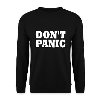 don't panic - Unisex Sweatshirt - black - Front - Alina (178cm) & Michal (187cm)