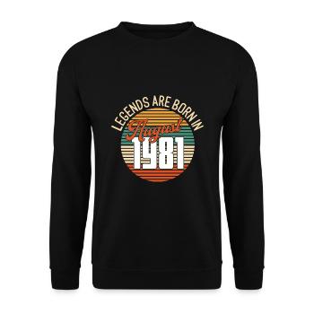 Born in August 1981 - Unisex Sweatshirt - black - Front - Alina (178cm) & Michal (187cm)