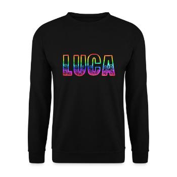 luca rs regenbogen - Unisex Pullover - Schwarz - Vorne - Alina (178cm) & Michal (187cm)