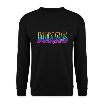 jonas rs regenbogen - Unisex Pullover - Schwarz - Vorne - Alina (178cm) & Michal (187cm)