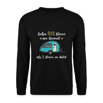 camping camper spruch caravan campingplatz outdoor - Unisex Pullover - Schwarz - Vorne - Alina (178cm) & Michal (187cm)