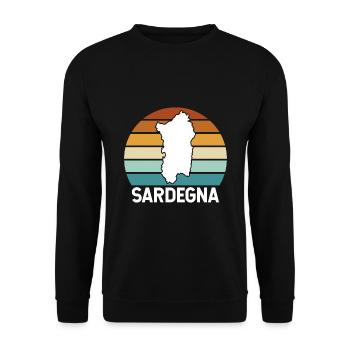 Sardinia Sardegna Retro - Unisex Sweatshirt - black - Front - Alina (178cm) & Michal (187cm)