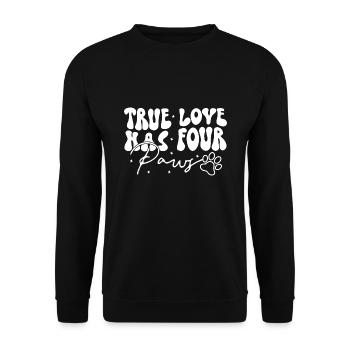 chien véritable amour a quatre pattes propriétaire de chien wau - Sweat-shirt Unisexe - noir - Devant - Alina (178cm) & Michal (187cm)