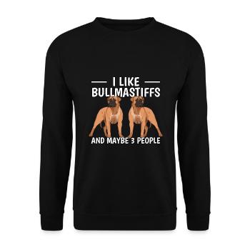 Bullmastiff I Like Bullmastiffs And Maybe 3 People - Sweat-shirt Unisexe - noir - Devant - Alina (178cm) & Michal (187cm)