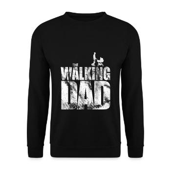 Walking Dad – Lustige Sprüche, Geschenk für Väter - Unisex Pullover - Schwarz - Vorne - Alina (178cm) & Michal (187cm)