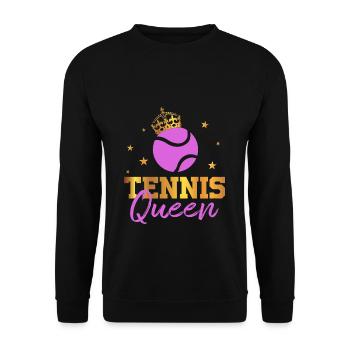 Tennis queen tennis player sportswoman gift - Unisex Sweatshirt - black - Front - Alina (178cm) & Michal (187cm)