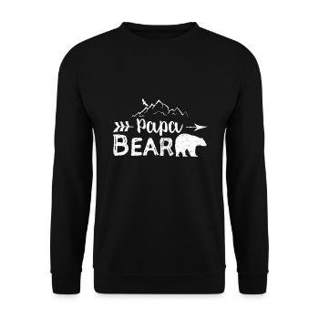 Papa Bear - Dad - Unisex Sweatshirt - black - Front - Alina (178cm) & Michal (187cm)