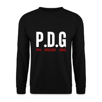 Humour papa génial PDG cadeau papa fête des pères - Sweat-shirt Unisexe - noir - Devant - Alina (178cm) & Michal (187cm)