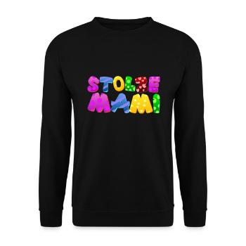 Baby Eltern Kind Geschenk Sprüche Geburt Mama Papa - Unisex Pullover - Schwarz - Vorne - Alina (178cm) & Michal (187cm)