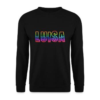 luisa rs regenbogen - Unisex Pullover - Schwarz - Vorne - Alina (178cm) & Michal (187cm)