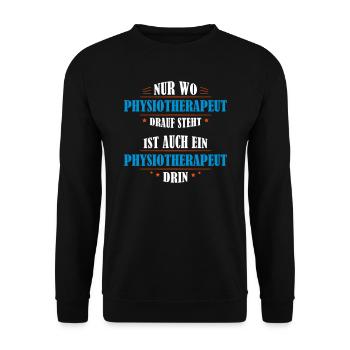 Physiotherapeut Beruf Geschenk - Unisex Pullover - Schwarz - Vorne - Alina (178cm) & Michal (187cm)
