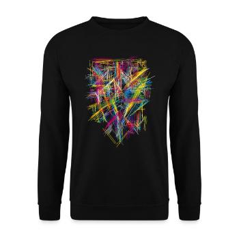 Motifs Couleurs Futurisme - Sweat-shirt Unisexe - noir - Devant - Alina (178cm) & Michal (187cm)