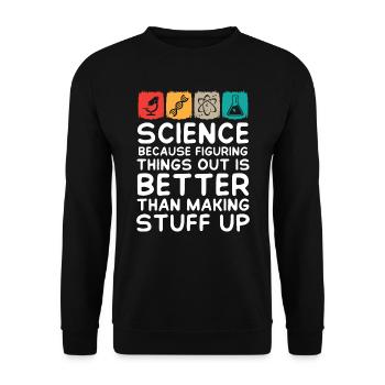 Science is Real - Unisex Sweatshirt - black - Front - Alina (178cm) & Michal (187cm)