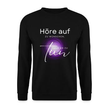 POSITIVE EINSTELLUNG MINDSET Motivation - Unisex Pullover - Schwarz - Vorne - Alina (178cm) & Michal (187cm)