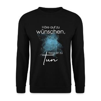 POSITIVE EINSTELLUNG MINDSET Motivation - Unisex Pullover - Schwarz - Vorne - Alina (178cm) & Michal (187cm)