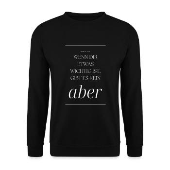 POSITIVE EINSTELLUNG MINDSET Motivation - Unisex Pullover - Schwarz - Vorne - Alina (178cm) & Michal (187cm)