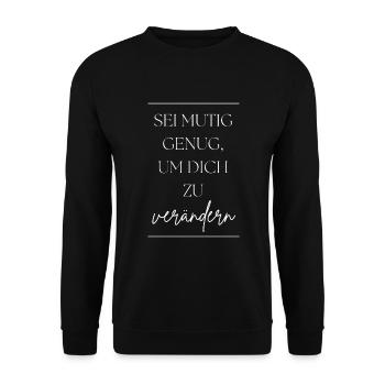 POSITIVE EINSTELLUNG MINDSET Motivation - Unisex Pullover - Schwarz - Vorne - Alina (178cm) & Michal (187cm)