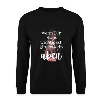 POSITIVE EINSTELLUNG MINDSET Motivation - Unisex Pullover - Schwarz - Vorne - Alina (178cm) & Michal (187cm)