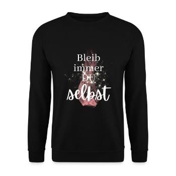 POSITIVE EINSTELLUNG MINDSET Motivation - Unisex Pullover - Schwarz - Vorne - Alina (178cm) & Michal (187cm)